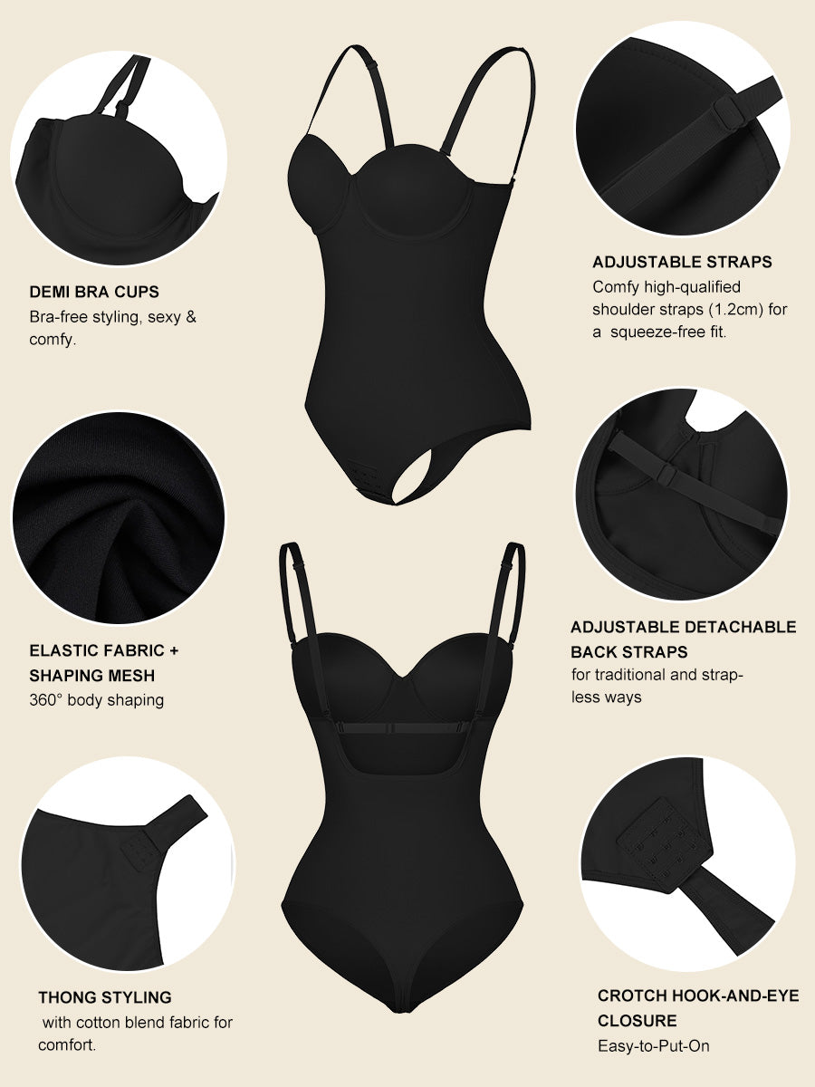 Classic Black Underwire Bustier Shaping Bodysuit